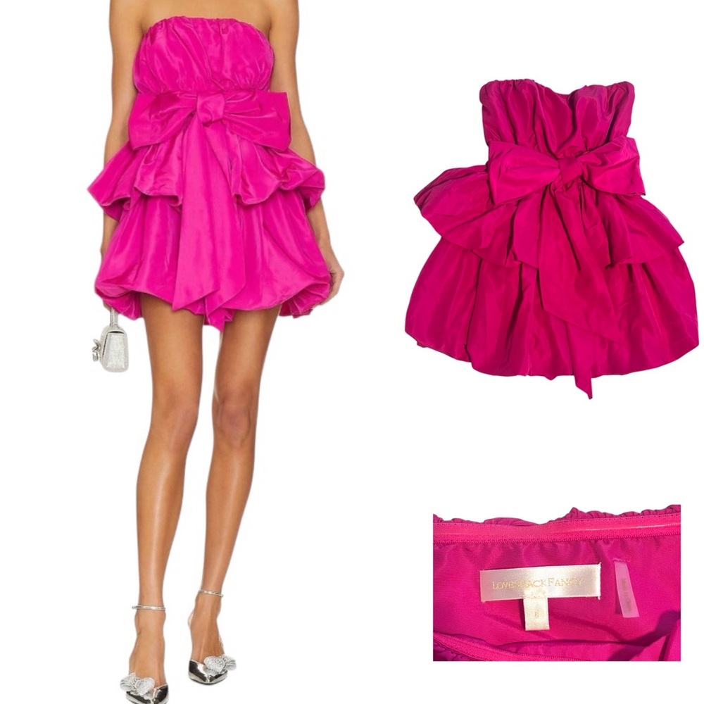 LoveShackFancy Gallant Taffeta Strapless Minidress